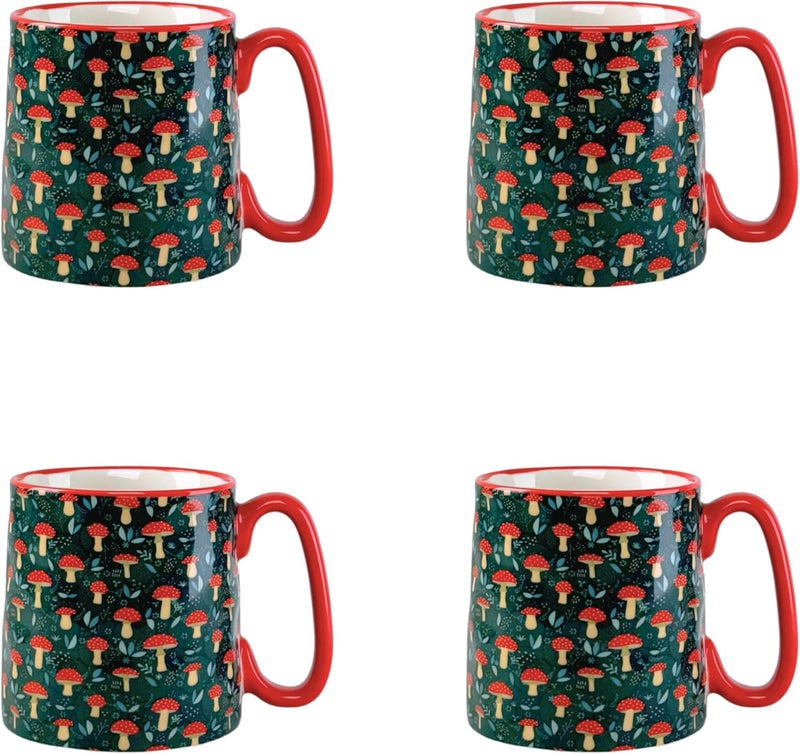 10 Strawberry Street Bella Toadstool Mushrooms Mug Set of 4 - Image 1