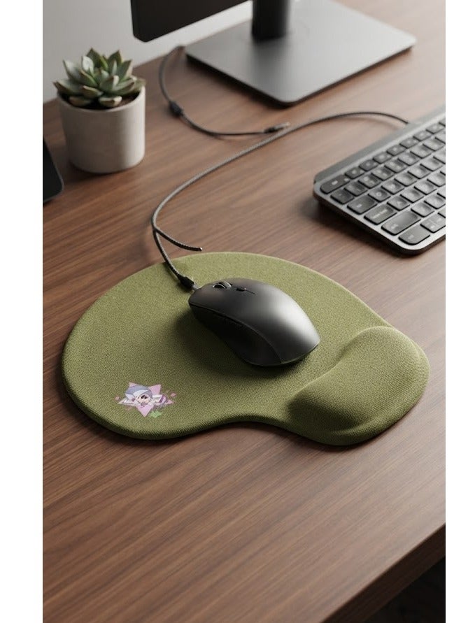 Mouse Pad with Gel Wrist Support - Green - Image 3