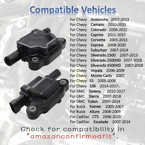 MANATEE 12611424 Ignition Coil Pack 8 PCS fit for Chevy GMC Cadillac Pontiac Silverado Tahoe Suburban Avalanche Yukon Escalade Trailblazer Grand Prix H3 V8 4.8L 5.3L, 6.0L 6.2L, D510C UF413 12570616 - Image 4