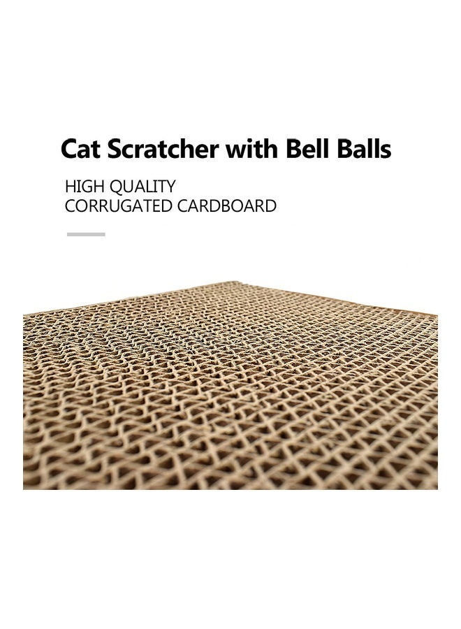 NIBEMINENT Cat Scratcher Pad with Bell Ball Beige - Image 5