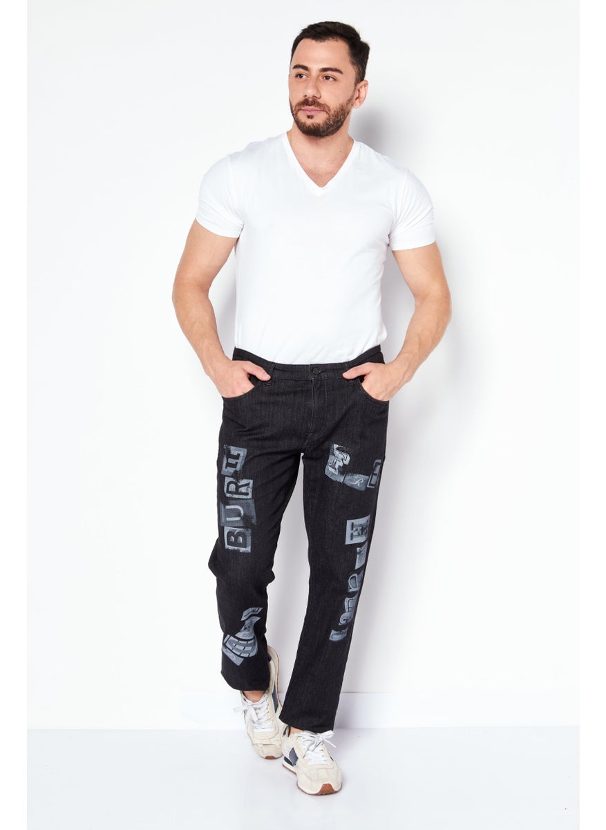 TRUSSARDI JEANS - Men Regular Fit Heather Stretchable Denim, Charcoal - Image 1