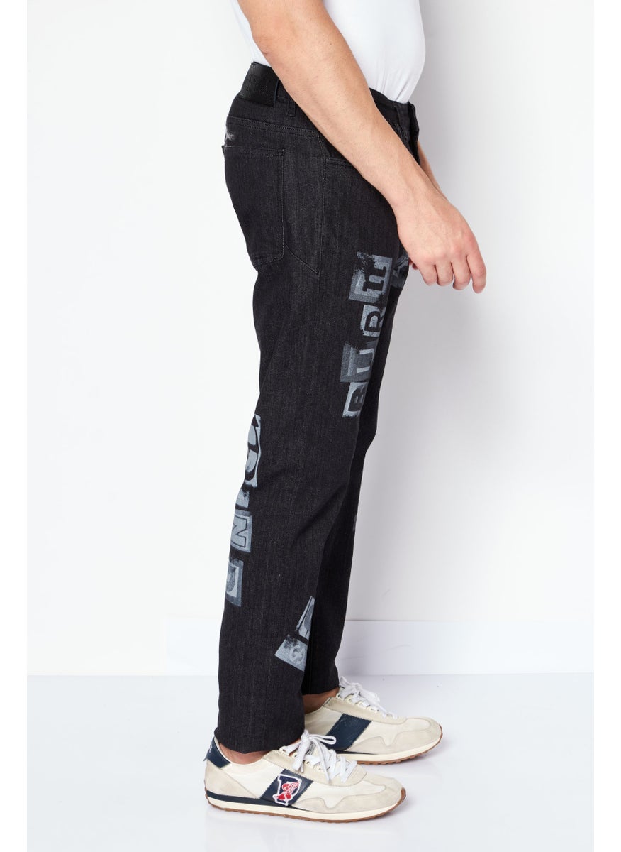 TRUSSARDI JEANS - Men Regular Fit Heather Stretchable Denim, Charcoal - Image 1