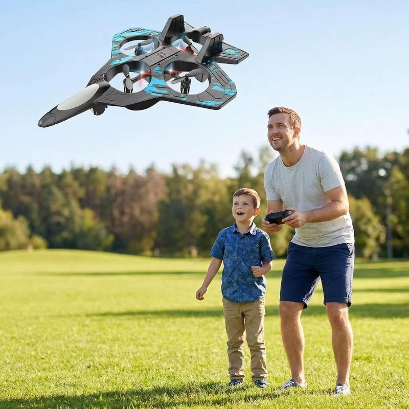 Flying Toy 360 Rotation RC Drone with Real Fighter Design, Shockproof, Intelligent Auto Stability, Easy to Use for Beginners, Gift for Adults 2 Batteries - Image 3