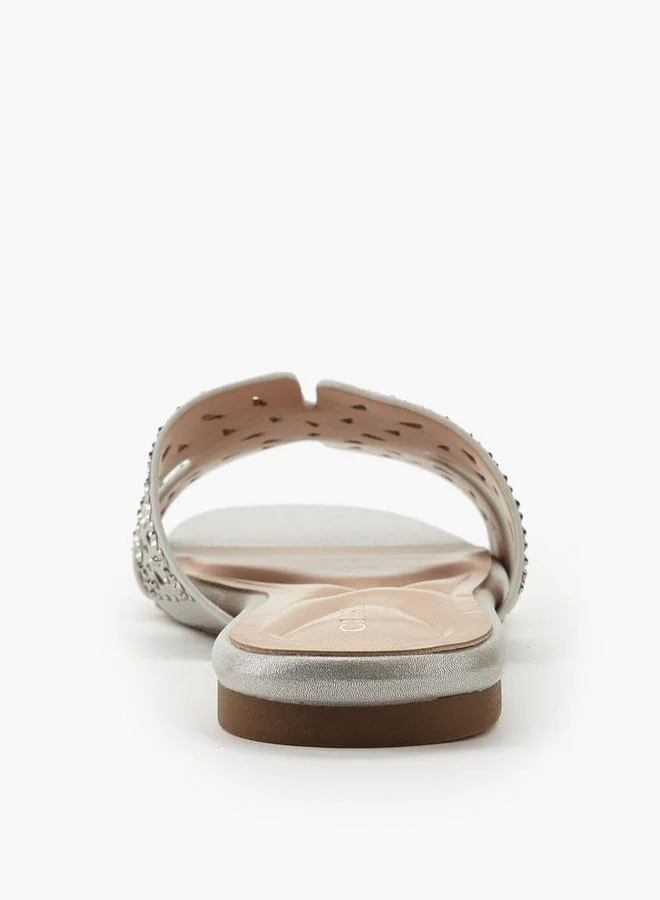 Celeste SILVER Women Embellished Flat Sandals for Women | Best Price UAE