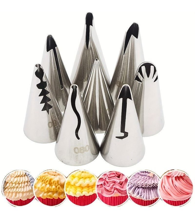 Stainless Steel Cake Decorating Nozzle Set 35 Pieces Pastry Baking Tools Easy Release Silvery - Image 4