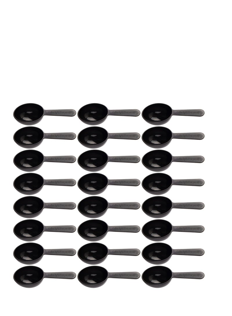 24 Pack Coffee Bean Measuring Spoons, Disposable Teaspoon Measuring Spoons, Coffee Scoop Measure for Tea Sugar Spices ( 7g, Black )  - Image 1