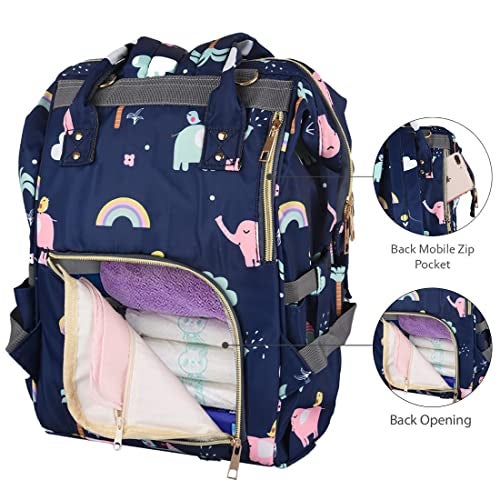 PACKNBUY Baby Diaper Bag Backpack for Mothers for Travel Maternity Hospital Bag for Delivery Women with Multiple Pockets Water Resistant Insulated Bottle Holders Large Capacity (Dark Blue) - Image 4