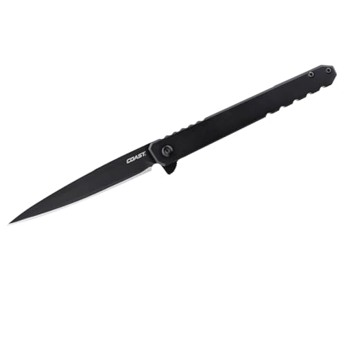 COAST Founder's Collection ORIGIN EDC LX532 Folding Pocketknife, Flipper Tab, Frame Lock, Pocket Clip, Stainless-Steel, Black - Image 1