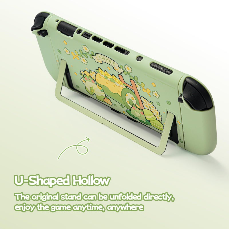 GeekShare Protective Case Compatible with Switch 2, Hard PC Slim Dockable Shell Cover Designed for Switch 2 Game Console and Joystick Controllers - Matcha Froggy - Image 5