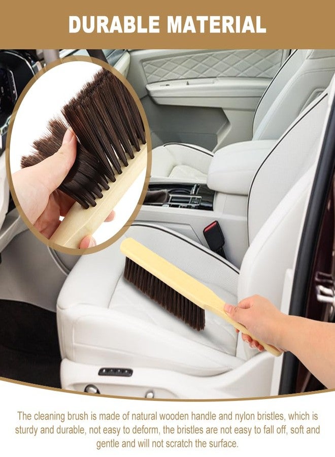 Calidaka 2 Pieces Wooden Hand Broom Brushes, Bench Brush with Long Wood Handle, Soft Bristle Cleaning Dust Brush for Counter, Bench, Car, Furniture, Bed, Woodworking Cleaning(Color:As Shown) - Image 4