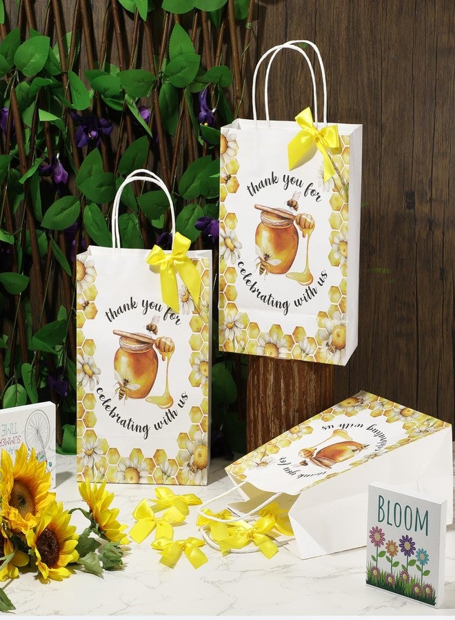 Seajan 24 Pack 10.63 x 8.27 Inch Baby Shower Jungle Safari Animal Party Favor Goodie Bags with Handle for Child's Birthday Gender Reveal(Yellow, Bee - Image 4