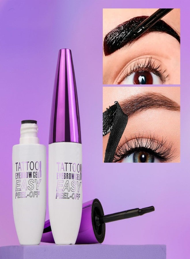 GHFCZOO ​​2Pcs Dark Brown Peel Off Brow Tint Gel - Waterproof & Sweatproof Tattoo Effect, Transfer-Resistant Multi-Day Wear, All Skin Types Mother’s Day Women's Day Gift Set​​ - Image 2