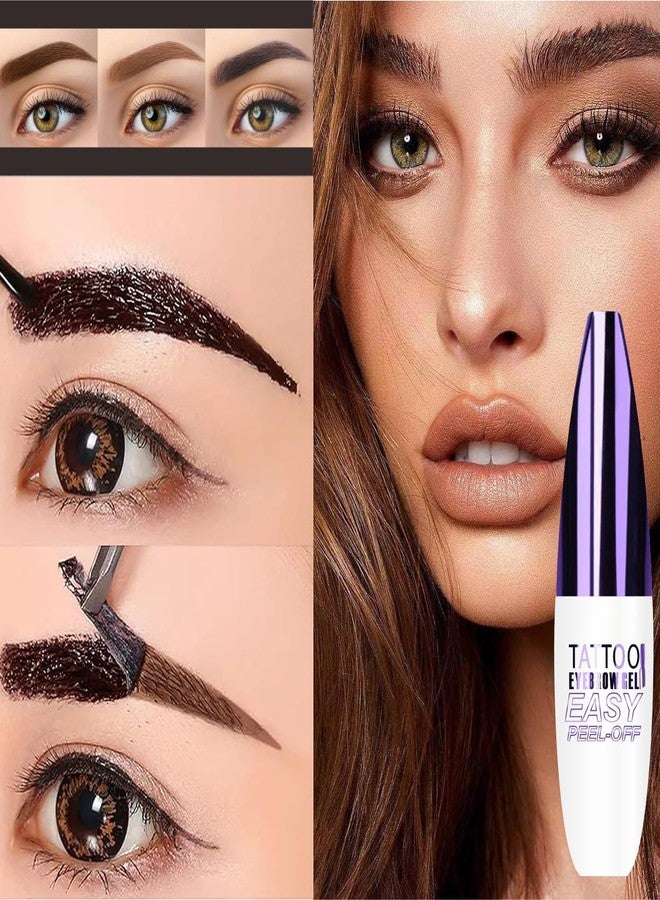 GHFCZOO ​​2Pcs Dark Brown Peel Off Brow Tint Gel - Waterproof & Sweatproof Tattoo Effect, Transfer-Resistant Multi-Day Wear, All Skin Types Mother’s Day Women's Day Gift Set​​ - Image 5