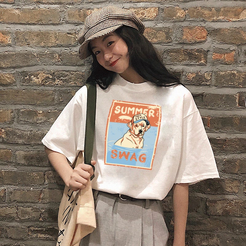 Wholesale womens new summer short sleeve T-shirt students loose Korean version of the Harajuku style jacket factory outlet 6006#