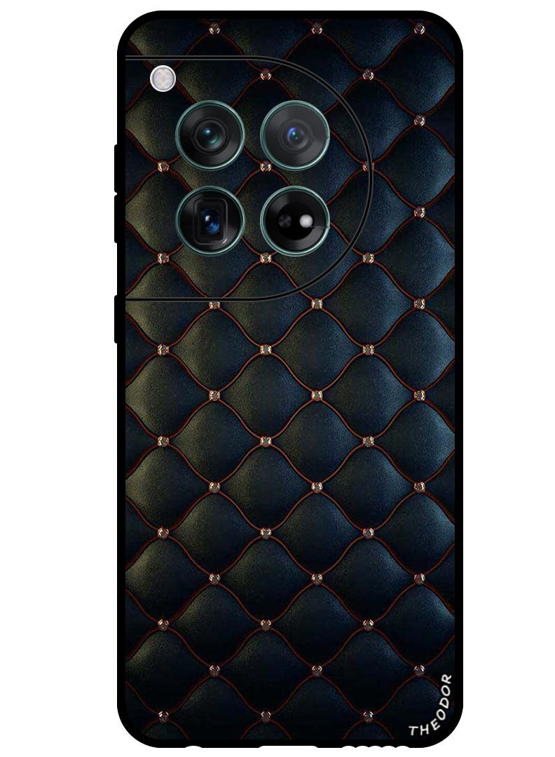 Theodor غطاء واقي مضاد للخدش ومقاوم للصدمات لهاتف OnePlus 12 بتصميم قماش أسود - Image 1