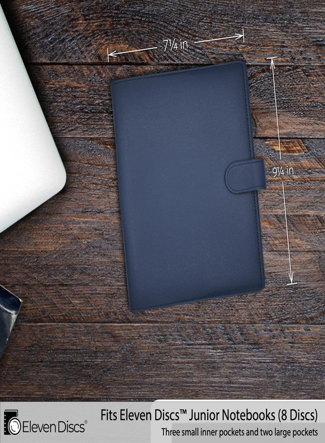 Eleven Discs™ Premium Faux Leather Discbound Notebook Folio Cover with Multiple Pockets and Secure Button Clasp - Notebook Not Included (Junior Size, Black) - Image 4