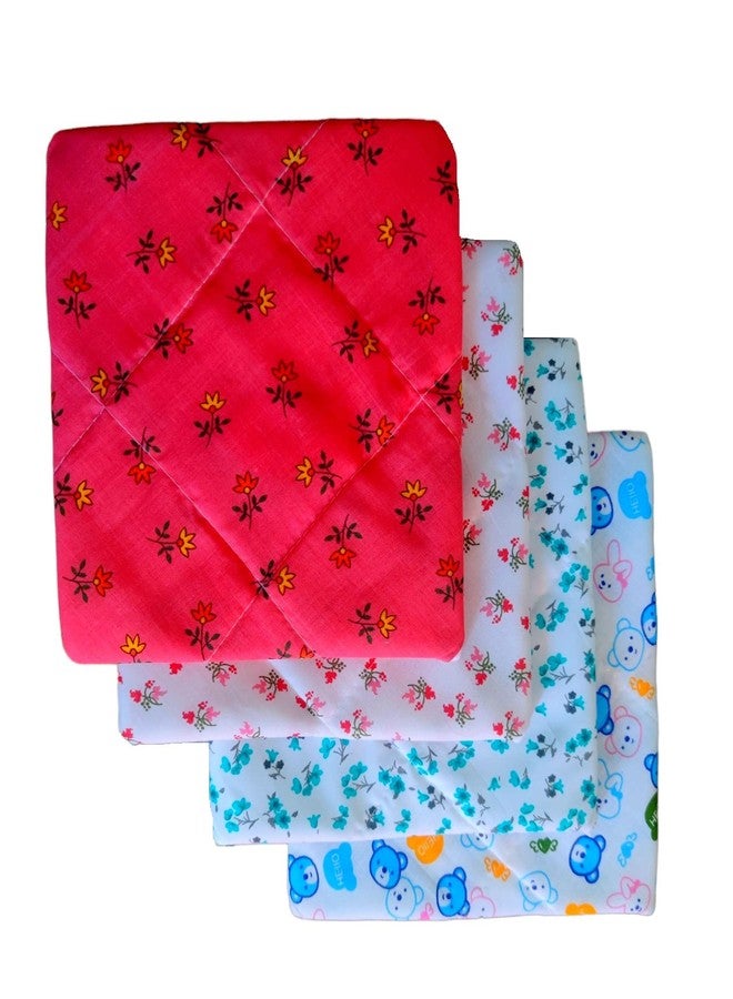 Antiter Cotton Chapti Cover/Roti Napkin/Bread Bin - (Set of 4 Multicolor, Square Shape)