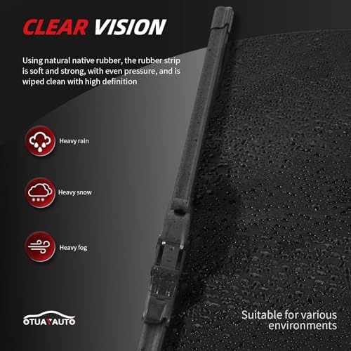 OTUAYAUTO Premium Windshield Wiper Blades - Replacement for BMW X3 2011-2017 - Precision Fit, All-Weather Performance, Front and Rear Wiper Blades, Side Lock - 26"+20"+13" (Pack of 3) - Image 5