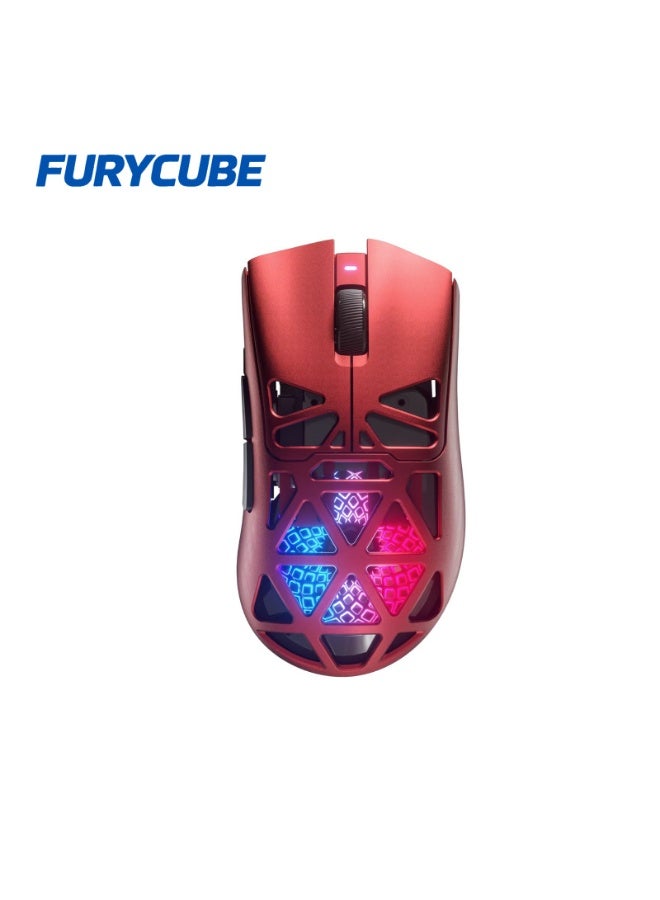 مكعب غاضب فأرة الألعاب اللاسلكية FURYCUBE G11 - تصميم خفيف الوزن مع هيكل فارغ، مزودة بحساس PAW3311، تعمل بتقنية البلوتوث وثلاثة أوضاع، بوزن 67 جرام فقط، وبدقة قصوى تصل إلى 22,000 DPI مع إضاءة خلفية RGB. - Image 1
