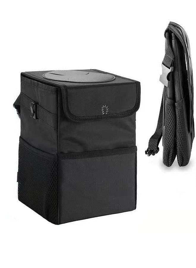 Foldable Car Trash Can with Lid – Hanging Waterproof Car Organizer & Storage Bin, Multifunctional In-Car Garbage Bag - Image 1