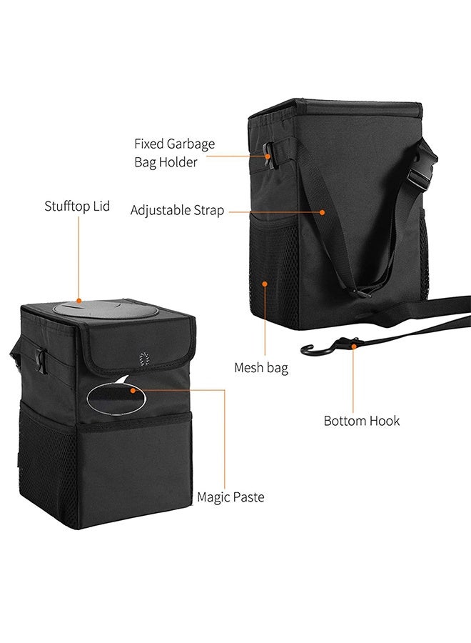 Foldable Car Trash Can with Lid – Hanging Waterproof Car Organizer & Storage Bin, Multifunctional In-Car Garbage Bag - Image 2