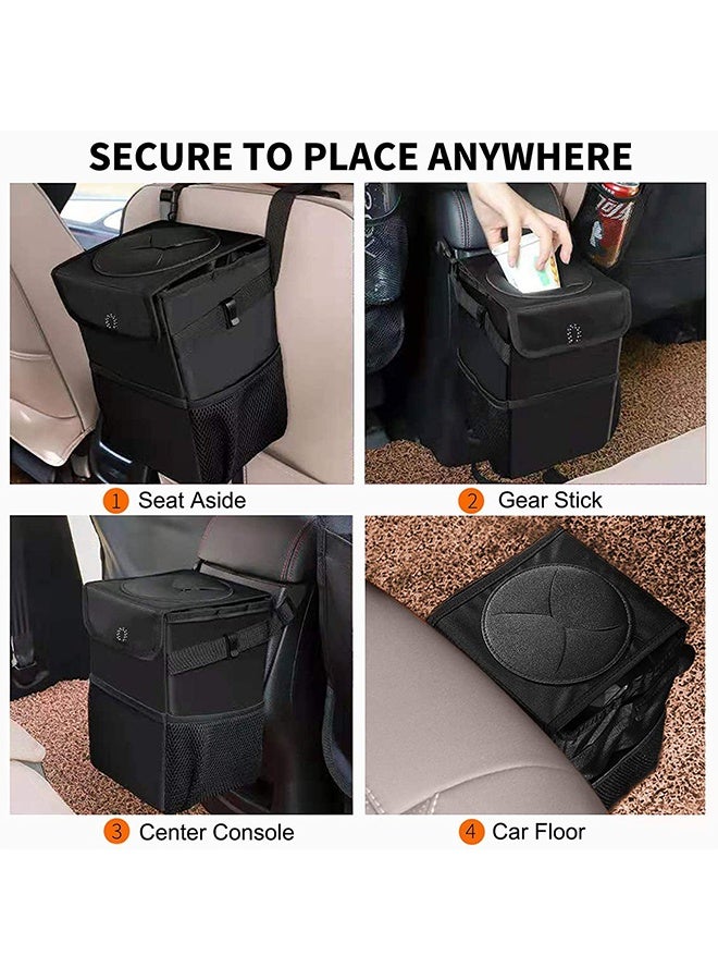 Foldable Car Trash Can with Lid – Hanging Waterproof Car Organizer & Storage Bin, Multifunctional In-Car Garbage Bag - Image 5