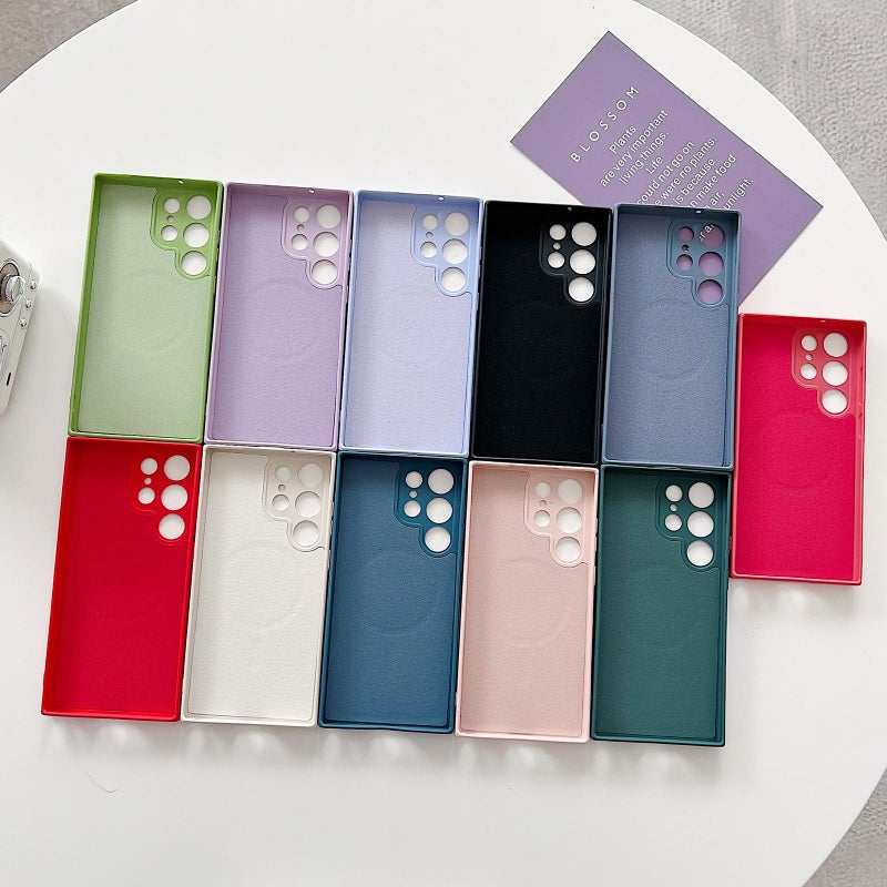 إيروريكس جراب هاتف مغناطيسي من السيليكون السائل بلون سادة لهاتف Samsung Galaxy A35 5G (أسود) - Image 2