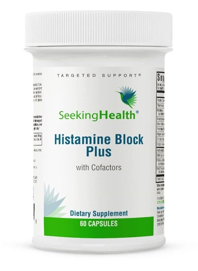 Seeking Health - Histamine Block Plus, DAO Enzyme Supplement for Histamine Food Intolerance, with Cofactors Same, Zinc, Vitamin B1 and B2, Antioxidants, Supports GI and Digestive Health (60 Capsules)* - Image 1