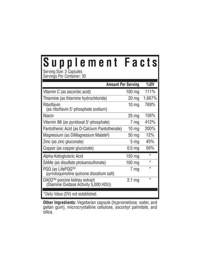 Seeking Health - Histamine Block Plus, DAO Enzyme Supplement for Histamine Food Intolerance, with Cofactors Same, Zinc, Vitamin B1 and B2, Antioxidants, Supports GI and Digestive Health (60 Capsules)* - Image 1