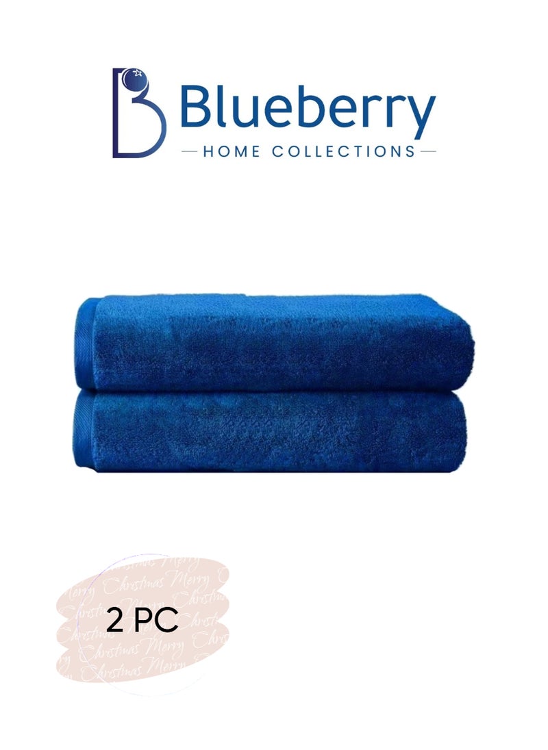 Blueberry Set of 2 - Bath Towel -100% cotton Large Size Highly Absorbent And Super Durable,color - Royal Blue - Image 1