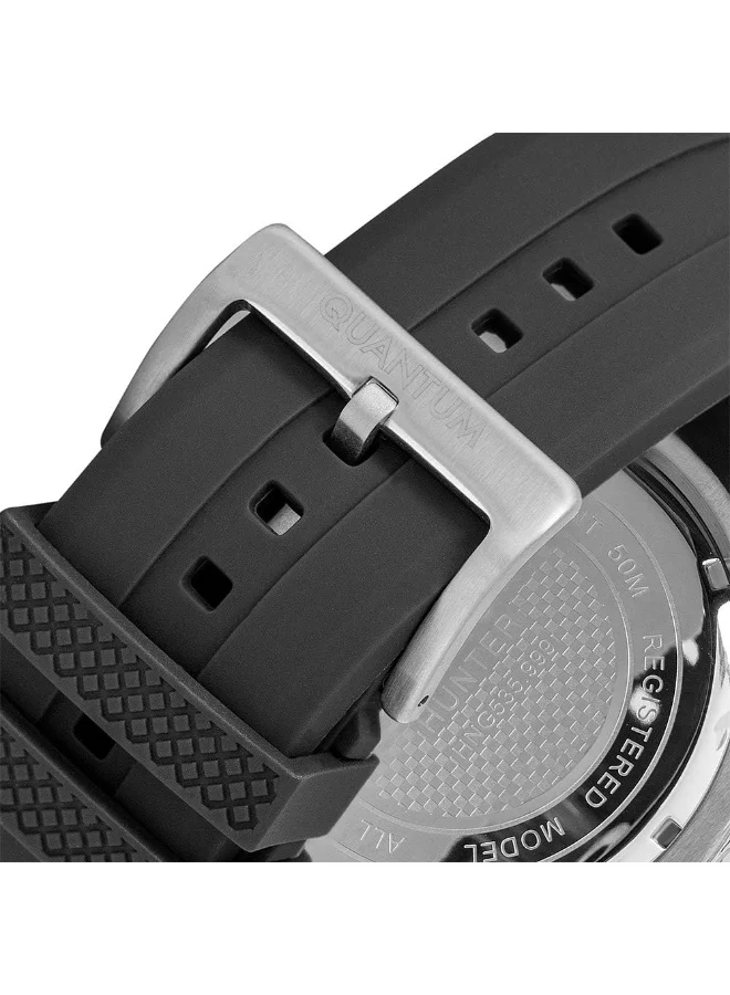 Quantum QUANTUM Men's Watch, Chronograph Display and Silicone Strap - HNG535.351, Black