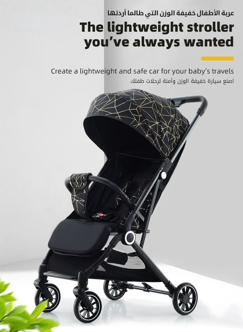 HOOKOR Lightweight Baby Stroller, One-Hand Folding Babies Strollers, Shock Absorption Travel Cabin for Newborn Infant Kids Aged 0 to 4, with Sunshade, Cooling Mat, Mosquito Net, 175-Degree Adjustable Seat - Image 2