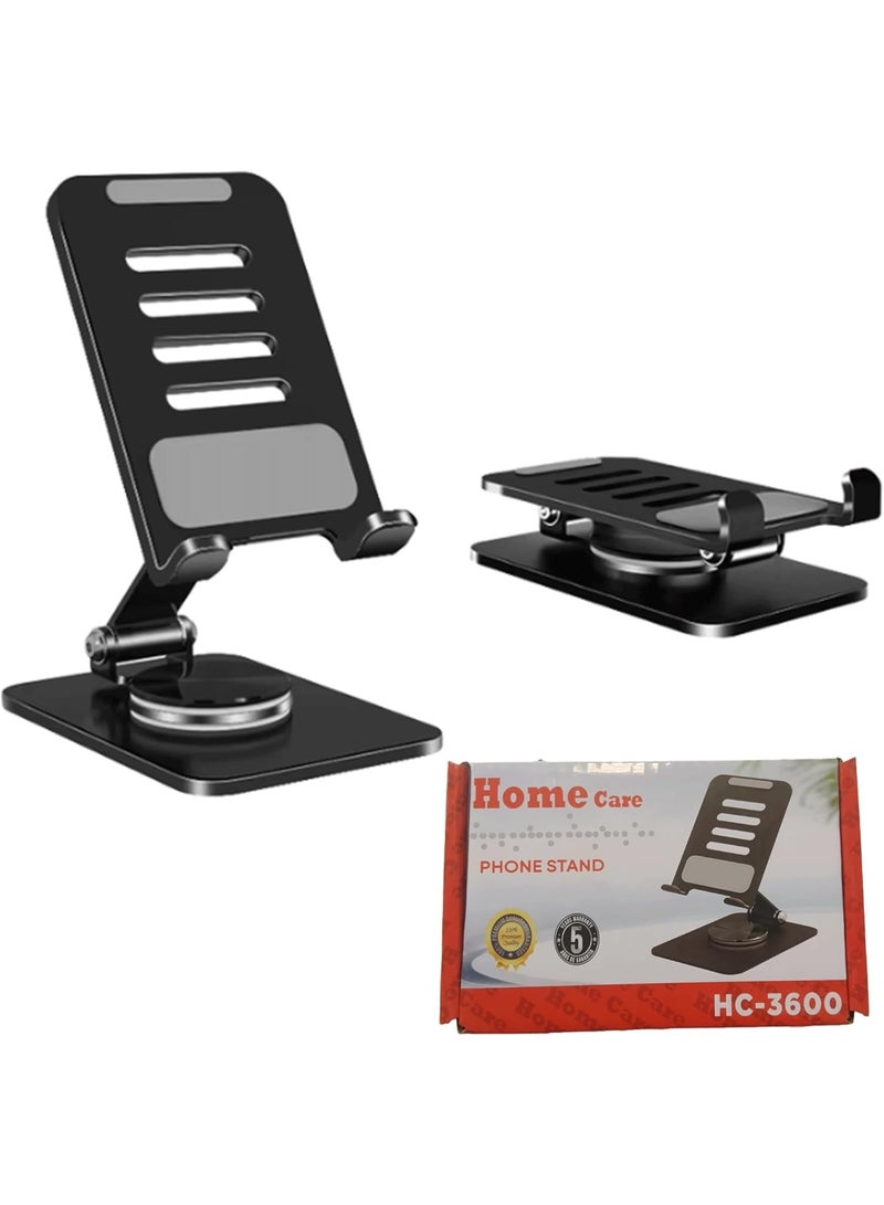 هوم كير حامل هاتف ذكي مكتبي جديد من هوم كير بريميوم 2026 مع قاعدة دوارة 360 درجة، قابل للطي، حامل هاتف محمول/جهاز لوحي، حامل هاتف خلوي HC 3600 - Image 1