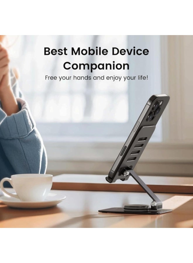 هوم كير حامل هاتف ذكي مكتبي جديد من هوم كير بريميوم 2026 مع قاعدة دوارة 360 درجة، قابل للطي، حامل هاتف محمول/جهاز لوحي، حامل هاتف خلوي HC 3600 - Image 4