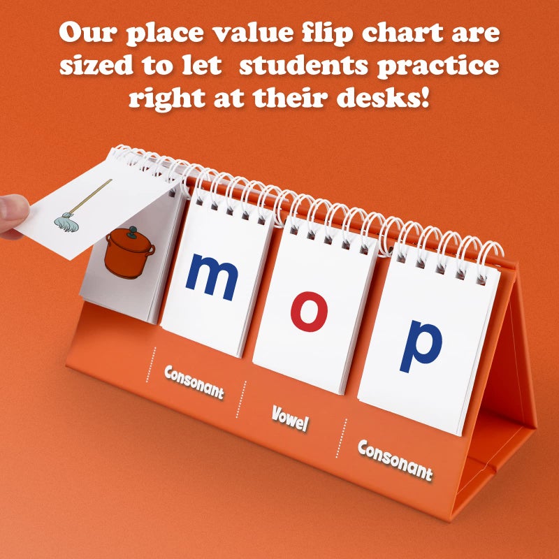 Aizweb CVC Word Builder,Phonics Games Flash Cards for Preschool Kindergarten Classroom,Montessori Special Education Reading Manipulative Spelling Toy for Learning Activity Teacher School Supplies - Image 3