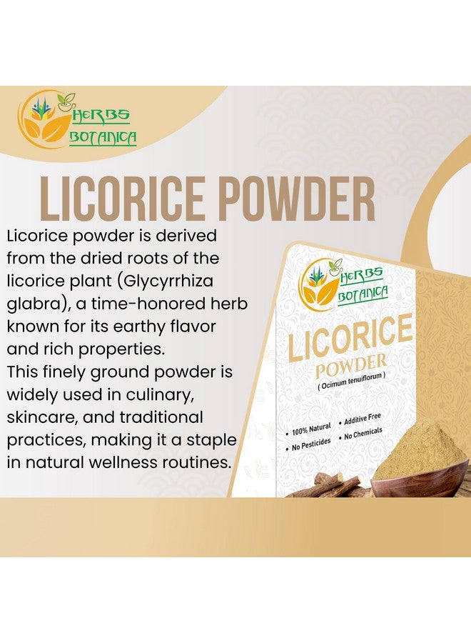 HERBS BOTANICA مسحوق جذر العرقسوس الطبيعي - مسحوق الموليثي (يستيمادو) (غليسيرهيزا غلابرا) للعناية بالبشرة، شاي الأعشاب، دعم الهضم والعافية - 2 أونصة - Image 2