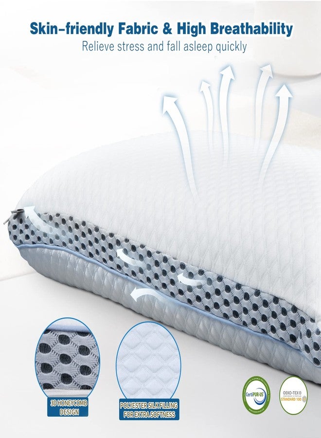 MASTERY MART Firm Pillow for Deep Sleep - Cooling Memory Foam, Adjustable Height, Standard Size, Ideal for Side, Back & Stomach Sleepers (25" x 16") - Image 4