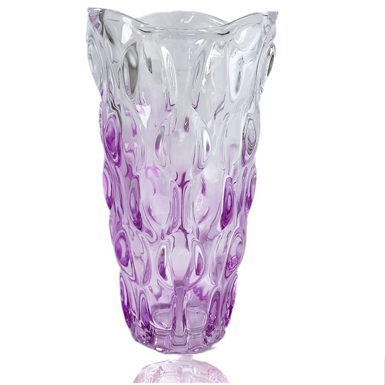 Eastern Rock Unbreakable Flower Glass Vase 3.5lb 9.5inch Sparkle vase Bohemian Style, for Centerpieces,Kitchen,Office, Living Room,Wedding,Perfect Home Decor Glass Vase (Gradient Light Purple) - Image 1