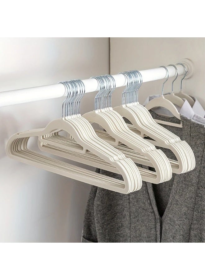 Enjoylifeme 50-Piece Non-Slip Velvet Cloth Hanger Set Beige - Image 5