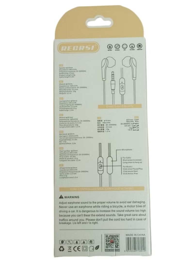 RECRSI EP-E013 Bass Stereo Headphones microphone 3,5 mm Music Headset - Image 2