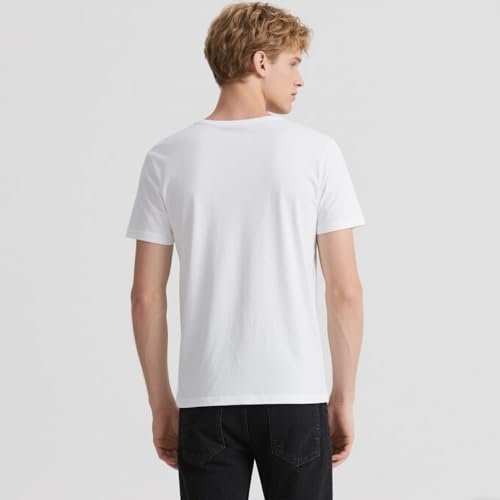OKBA 5 pcs Sublimation Blank T-Shirts Round Collar Short Sleeves Adult White Polyester t Shirts(Medium) - Image 5