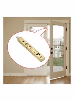 KASTWAVE 2 Pcs 6 Inch Door Bolts - Stainless Steel Concealed Security French Door Locks with Hardwares, Metal Flush Latch Bolts for Composite Wood Double Dummy Door, Gold  - Image 2