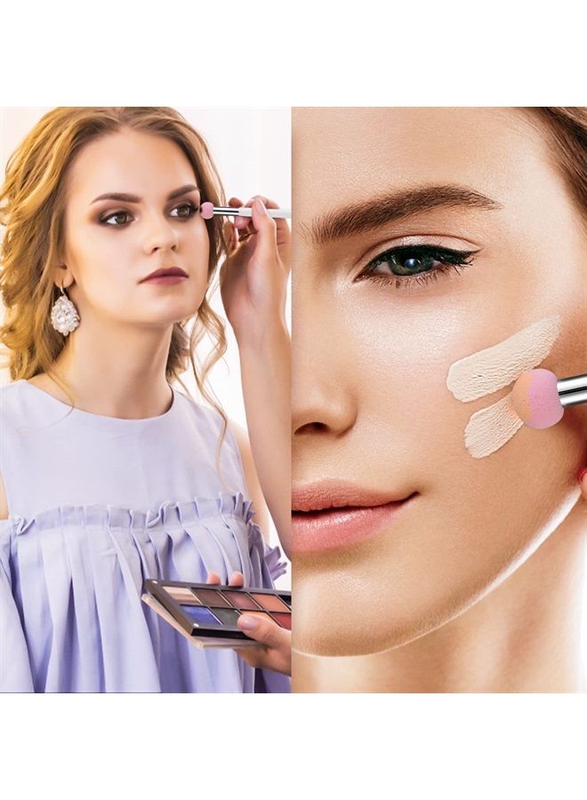 Sibba Foundation Brushes 4 PCS Makeup Setting Powder Blush Beauty Techniques Sponge Angled Stick Liquid Concealer Cream Nose Face Contour Make Up Loose Powder Puff Under Eyeline Set Pressed Blending - Image 4
