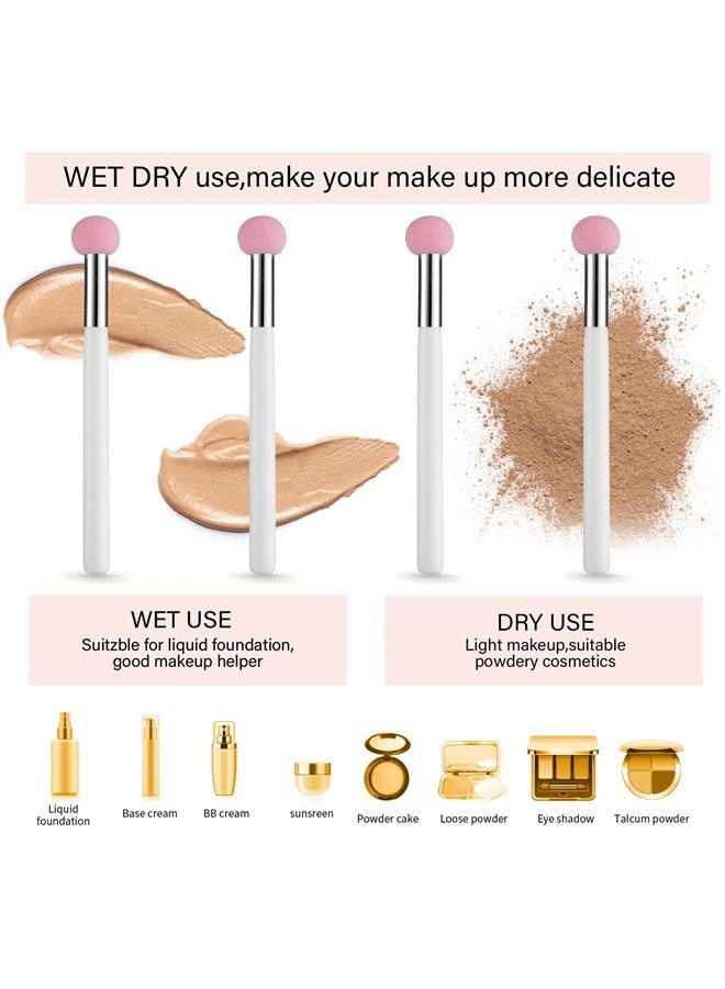Sibba Foundation Brushes 4 PCS Makeup Setting Powder Blush Beauty Techniques Sponge Angled Stick Liquid Concealer Cream Nose Face Contour Make Up Loose Powder Puff Under Eyeline Set Pressed Blending - Image 5