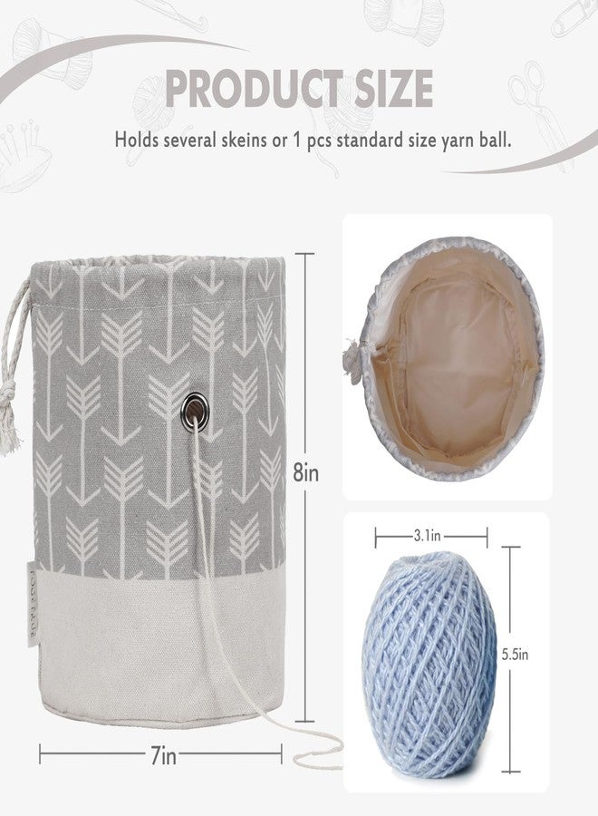 TOGETRUE Yarn Bag, Small Knitting Crochet Bag, Portable Yarn Storage Bags Organizer for Crocheting Project, Store Skein Ball, Short Knitting Needle (Grey) - Image 3