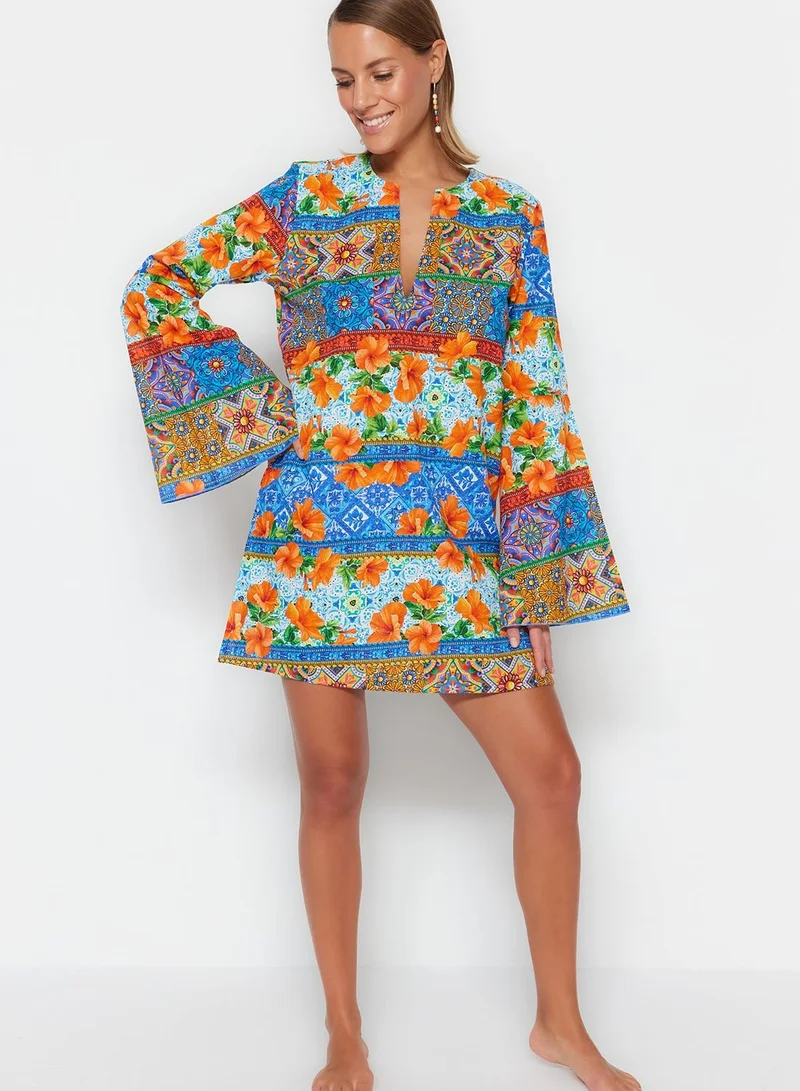 trendyol Floral Print Beach Dress