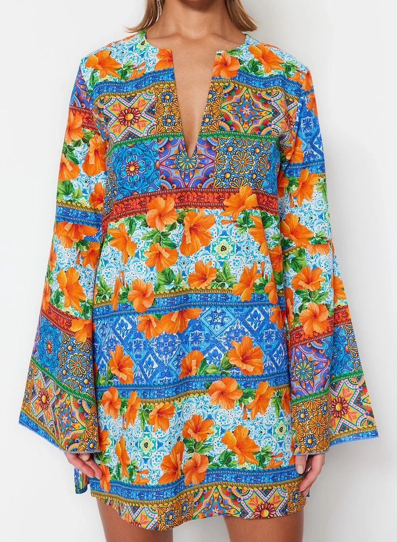 trendyol Floral Print Beach Dress