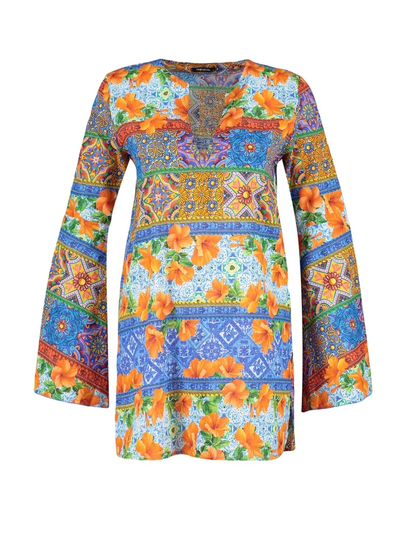 trendyol Floral Print Beach Dress