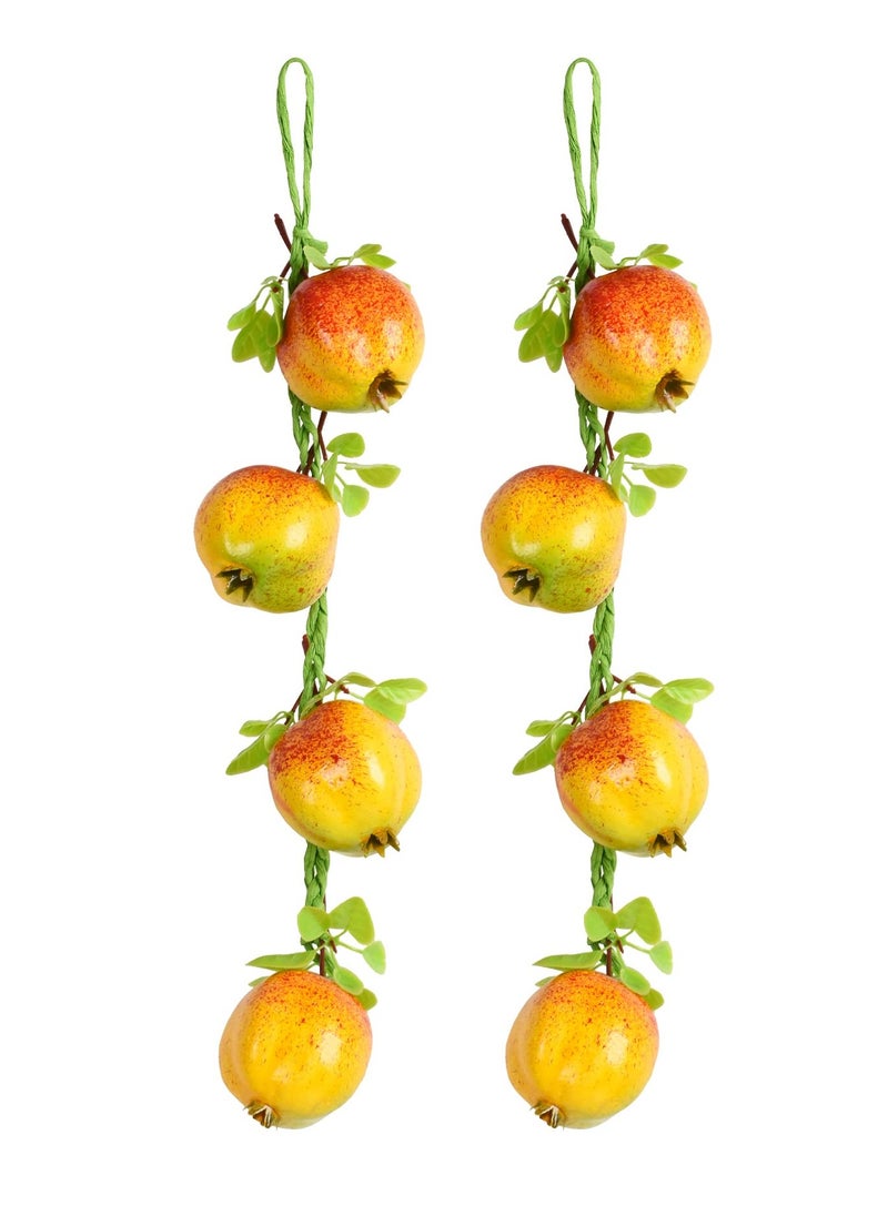 Excefore Artificial Fruit Hanging Strings, 2Pcs Fake Pomegranate Bunch Lifelike Fruit for Home Kitchen Hanging Ornaments Farmhouse Wall Decor Photography Props  - Image 1