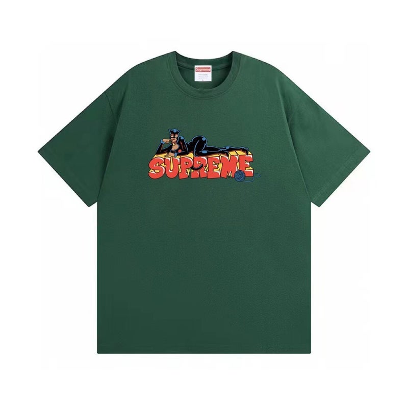 SUPREME 26FW New Trendy SUP American Retro Letter Print All-Match Short Sleeve T-Shirt - Image 1
